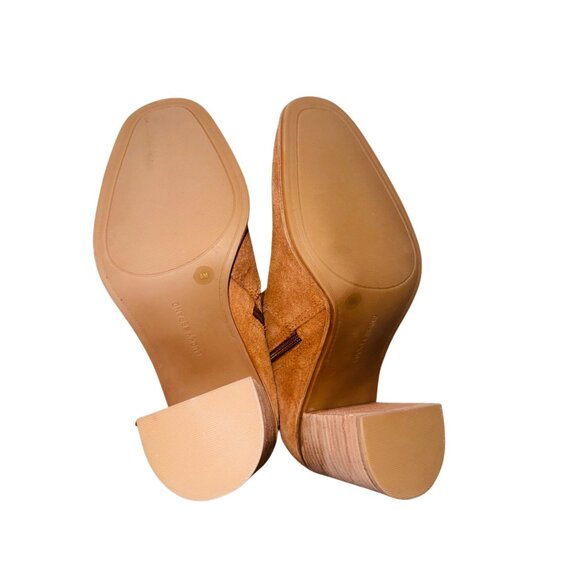 Lucky Brand Pellyon Suede Ankle Boot Stacked Block Heel Side Zipper 8 Retro Boho - Picture 10 of 14